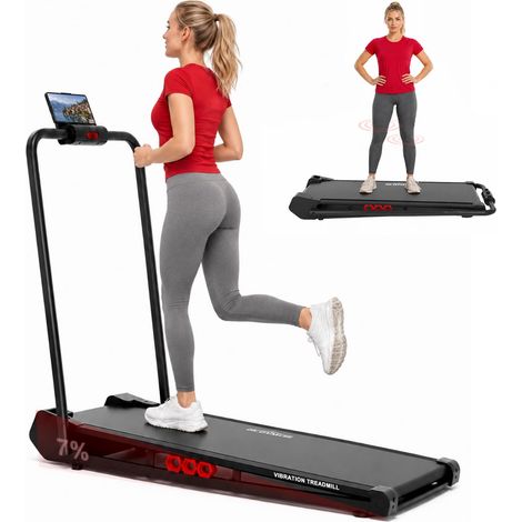 Tapis de Marche 3 en 1, Tapis Pliable sous Bureau avec Poignée, Machine Compacte et Silencieuse 1–10 km/h pour Maison, Bureau, Marche et Jogging, avec Télécommande et Écran LED (1/5)