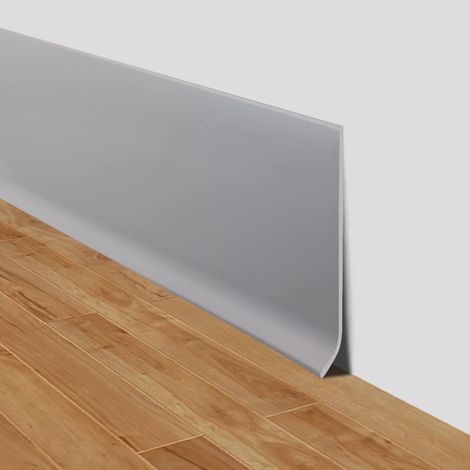 Flexible Skirting Board Self-Adhesive Wall Moulding 10 cm Wide Adhesive PVC Skirting Board Decorative for Wall and Floor (Grey, 10 cm x 6 m) (1/5)