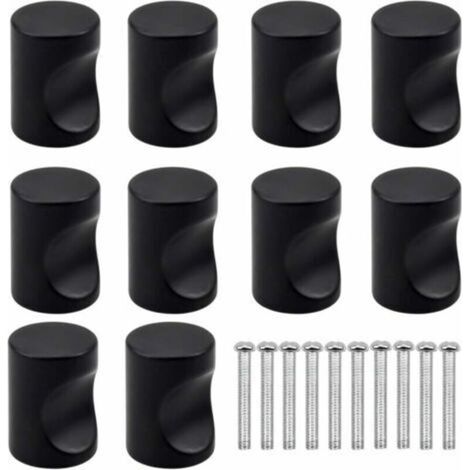 [NEVER USED] 10PCS Black Drawer Door Handle, Furniture Knob, Single Round Hole Drawer Knobs, Modern Door Knobs, Furniture Handles for Cabinet Wardrobe Kitchen, Kids Room