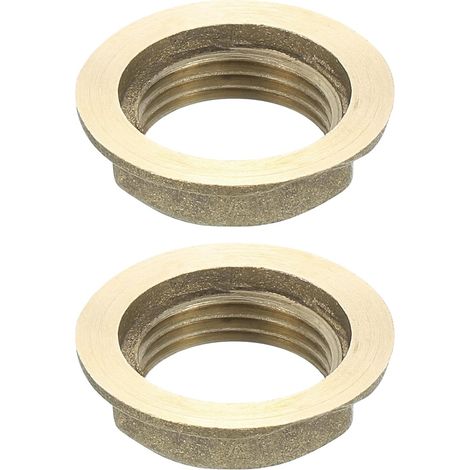 G3/8 Raccord De Tuyau Écrou À Bride Hexagonal Écrou De Blocage Filetage Femelle Pour Plomberie. Laiton 2Pcs (1/5)