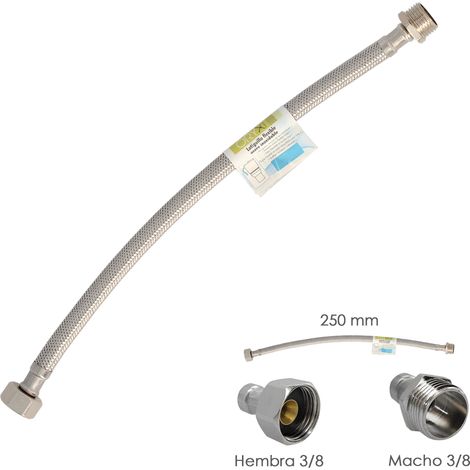 Latiguillo Flexible Acero Inoxidable Macho 3/8 - Hembra 3/8 - 250mm