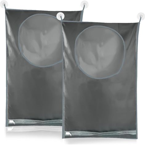 Lot de 2 sacs à linge suspendus, gain de place, avec crochets en acier inoxydable. (1/5)