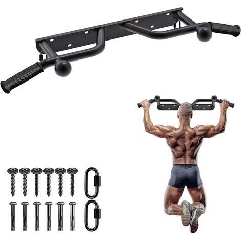 Wandmontierte Klimmzugstange mit 5 Griffpositionen und Griffkugeln bis 227 kg – Pull-up-Bar – Krafttraining (1/5)