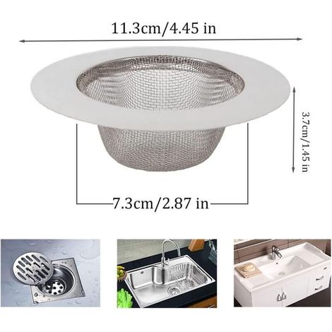 Filtre d'évier de cuisine en acier inoxydable, crépine d'évier, pour évier de cuisine, salle de bain, lavabo, baignoire (1/3)