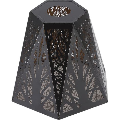 Abat-jour E27 E26, abat-jour en fer forgé, sculpture d'arbre de forêt noire, décoration de chevet de chambre à coucher en métal (1/5)
