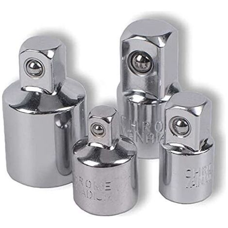4pcs Adaptateur à Cliquet Adaptateur Douille Cliquet 1/2 à 3/8-3/8 à 1/2-1/4 à 3/8-3/8 à 1/4 Réducteur de Douille pour Douilles et Embouts