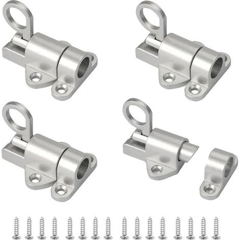 4 Stück Federriegel Automatische Türriegel mit Schraube Federverriegelung Riegelschloss Schlossriegel mit Feder Schieberiegel Verriegelung für Holztüren, Fenster, Schranktüren (1/5)