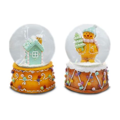 Decorazione Casa Natalizia Sfera di Natale in Resina 10 x 14 cm 2 Decori (1/2)