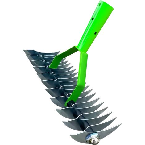râteau pour pelouse et chaume râteau pour feuilles mortes râteau de jardinage pour désherbage et aération du sol râteau simple tête en acier inoxydable taille 24 pouces (1/2)