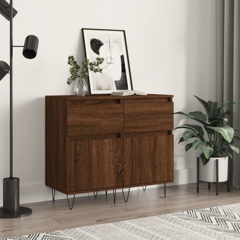 Sideboards 2 pcs Brown Oak 40x35x70 cm Engineered Wood vidaXL (1/5)
