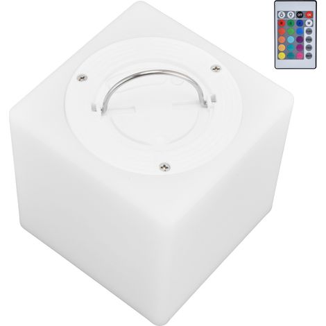 Veilleuse LED rechargeable USB en forme de cube, lampe de table/bar RGBW avec télécommande et intensité variable (1/5)