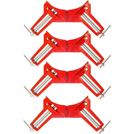 Lot de 4 pinces d'angle pour le travail du bois, pince à angle droit de 90 degrés pour le soudage du bois, gabarit photo, cadre photo, outil de menuisier réglable à la main, pince d'angle à (1/5)