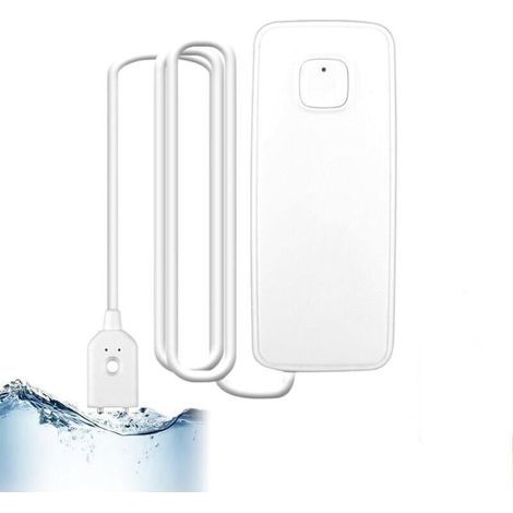 Détecteur d'eau - 80 dB - Avec câble capteur de 1 m - Contrôle à distance via application - Pour cuisine, salle de bain et sous-sol (1/4)