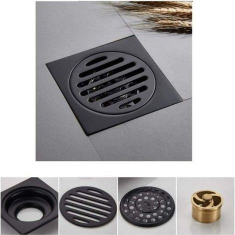 1 Siphon de sol, cuivre noir, 3 voies, déodorant, pour WC, lave-linge, égout (1/5)