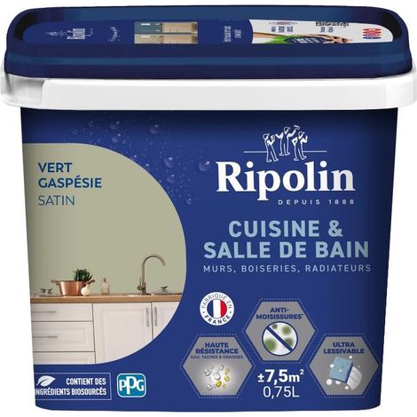Peinture Intérieure Cuisine et Bain Lessivable Vert Gaspesie 0,75 L (1/5)