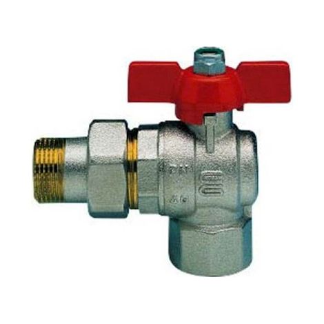 Enolgas Valvola a sfera bocchettonata a squadra Basic per acqua PN 50 3/4 con farfalla S0228N05 (1/2)