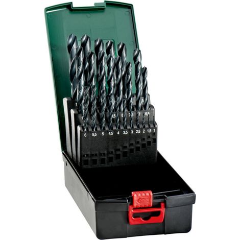 Metabo 627667000 Metall-Spiralbohrer-Set 25teilig 1 mm, 1.5 mm, 2 mm, 2.5 mm, 3 mm, 3.5 mm, 4 mm, (1/4)