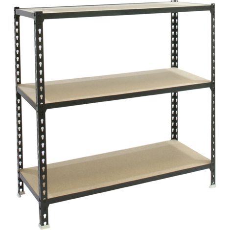 SimonRack Scaffale Portaoggetti, 900x1100x300 mm, 3 Ripiani in Legno, Portata 200 kg per Ripiano, Scaffale da Garage, Antracite/Legno – Maderclick