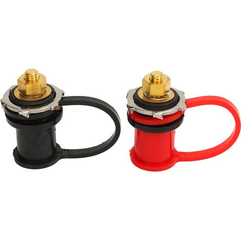 2er-Pack Batterieladeklemmen mit 3/8-Zoll-Bolzen und Fernanschlussstecker für Schweißmaschinen, Schiffe und Wohnmobile.