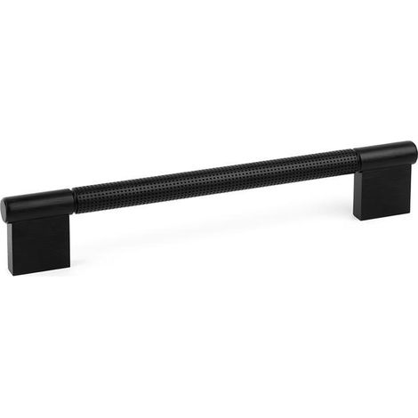 tirador de aluminio point. negro cepillado. montaje frontal. longitud 228mm - viefe
