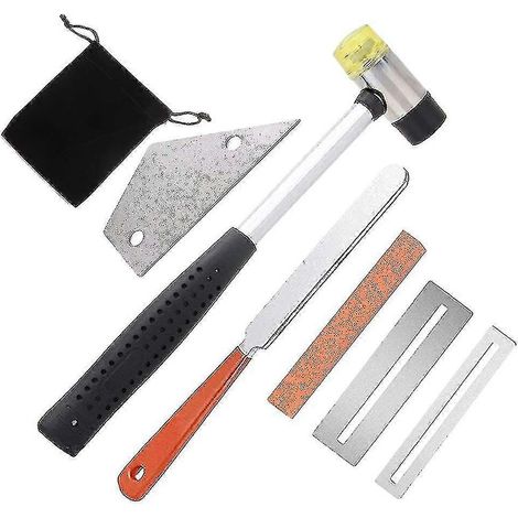 Kit d'outils pour luthier de guitare - Marteau en caoutchouc pour frettes, lime à couronner les frettes, outil de nivellement des frettes (1/5)