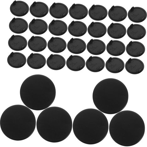 Cache-vis ronds décoratifs en plastique noir meubles compatibles (1/5)