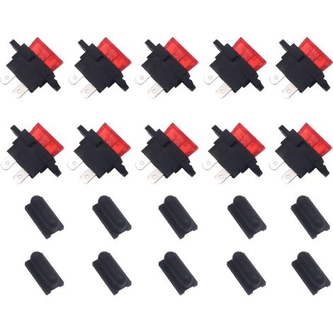 10 Pcs Auto ATC Standard Blade Fuse Holder Seat for Car Boat Truck SUV with Black Cover + 10 Pcs 10 Amp Standard Fuse (1/5)