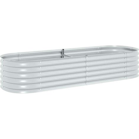 vidaXL Garden Raised Bed 240x80x44 cm Galvanised Steel Silver