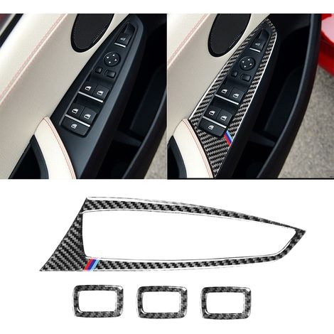 (Type D) Compatible avec BMW X3 F25 X4 F26 : autocollant décoratif pour interrupteur de lève-vitre en fibre de carbone, accessoires intérieurs (1/5)
