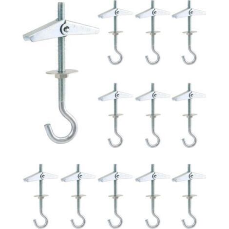 [NON UTILIZZATO] 12 ganci da soffitto, M5x90mm, in acciaio al carbonio, per appendere piante, per soffitti in cartongesso