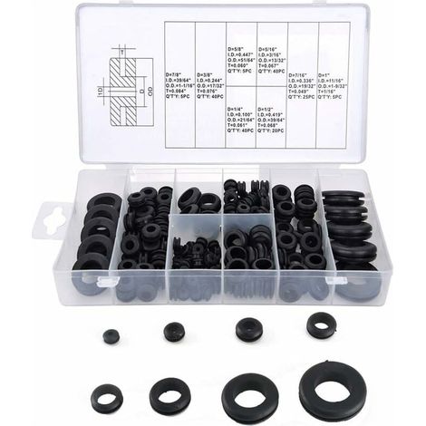 180pcs Passe Fils Caoutchouc Assortiment Oeillet Caoutchouc Passe Cable Caoutchouc Haute Etanchéité pour Fil Fiche Câble Voiture Camion M2 M2.5 M3 M4 M5 M6 M8 M10, Ensoleillé (1/5)