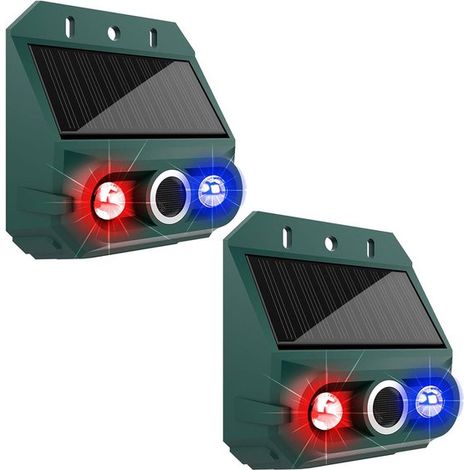 Allarme con sensore di movimento a energia solare,sirena da 129 dB,4 impostazioni,sicurezza esterna (2 pezzi)