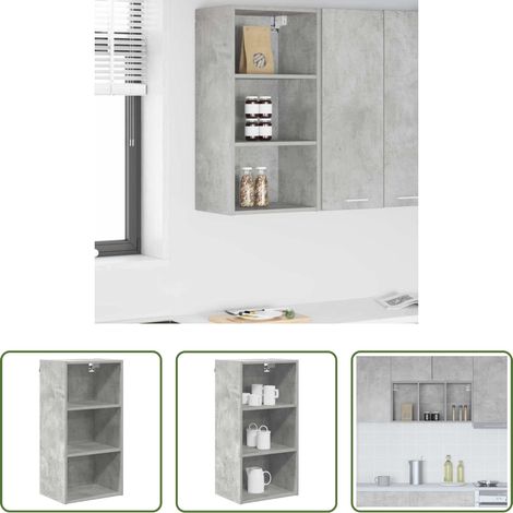 Holzwerkstoff - Hängeschrank Beton Grau 40 x 29,5 x 80 cm Holzwerkstoff (1/5)