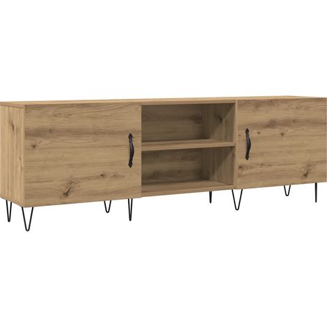 Mobile porta TV in legno composito con 2 cassetti per un pratico spazio contenitivo 150 x 30 x 50 cm legno di rovere lavorato a mano 020051147