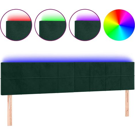 Maison Exclusive - Cabecero con LED de terciopelo verde oscuro 18 (1/5)