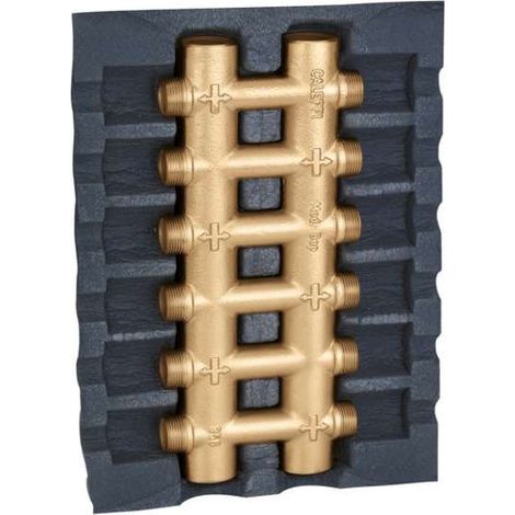 Koplanarer Gussverteiler mit Isolierung 6+6 Abgänge Caleffi 356606 IS  1" - 6+6