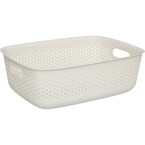 Cestino multiuso in plastica Tila crema 10 L (1/2)