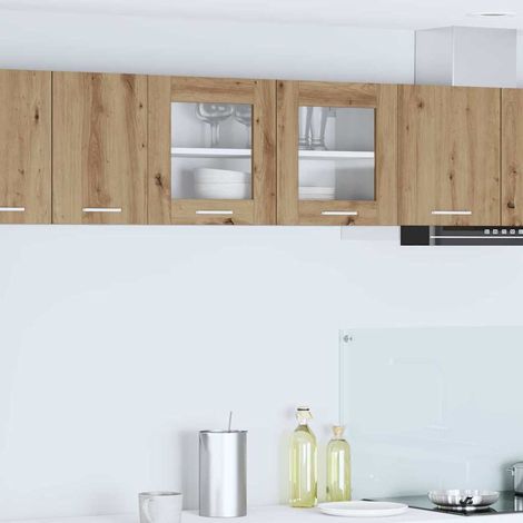 Armadio pensile Rovere Artigiano e Bianco 80 x 31 x 40 cm vidaXL (1/5)