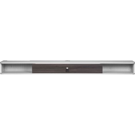 Meuble TV suspendu, centre multimédia mural de 178 cm avec passe-câbles, étagère TV suspendue moderne avec espace de rangement, console en panneaux de particules pour lecteur DVD, décodeur, console de (1/5)