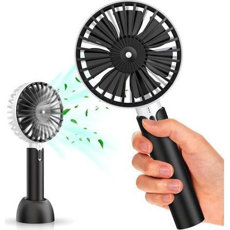 HONORNIC - Mini ventilateur portable rechargeable par USB avec batterie 2600 mAh - 3 vitesses - idéal pour le bureau, la maison, les voyages et le maquillage (1/5)