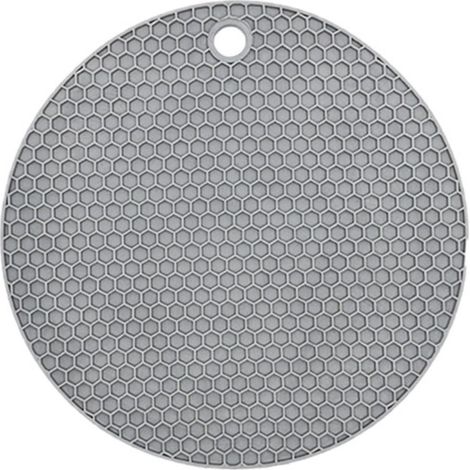 Set de table rond en caoutchouc non toxique, antidérapant, résistant à la chaleur et lavable, isolant pour tasse et bol, gris (1/5)