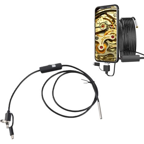 3-in-1-Endoskop für Android-Smartphones, USB Typ-C, HD-Auflösung, wasserdicht, Direktanschluss ans Smartphone, 1 Meter flexibles Kabel (1/5)