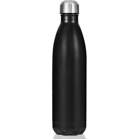 Gourde Isotherme en Acier Inoxydable 750ml - Bouteille d'Eau Réutilisable Double Paroi [24h Froid/12h Chaud] - Sans BPA (Noir) (1/5)