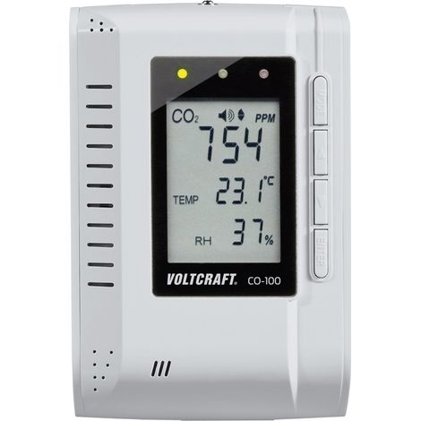 VOLTCRAFT CO-100 Kohlendioxid-Messgerät 0 - 3000 ppm mit Datenloggerfunktion, Wandmontage