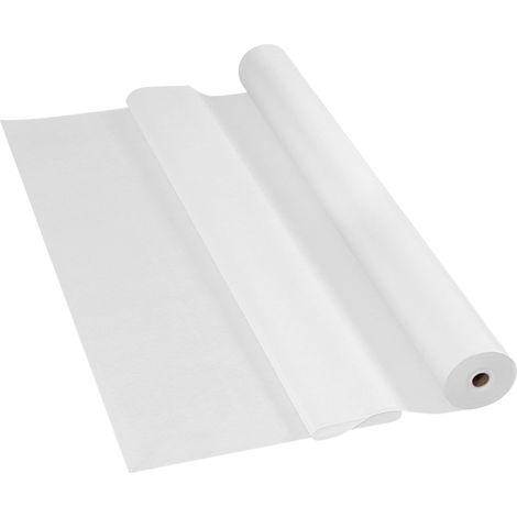 WOLTU Nappe Rouleau 1, 18x25m, Nappes Jetables Résistants à I'eau et aux Taches, Certifié Oeko-TEX, Rouleaux de Nappes Non Tissées pour Fête Anniversaire, Blanc (1/5)