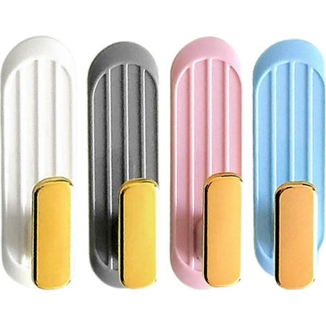Crochets porte-serviettes autocollants sans perçage, pour porte ou mur, pour salle de bain ou cuisine, couleurs assorties (1/2)