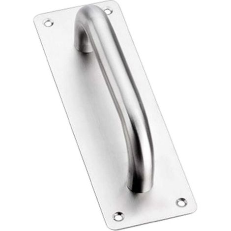 Poignée de porte coulissante robuste en acier inoxydable avec panneau arrière, adaptée aux portes de maison, de salle de bain et en bois. (1/4)