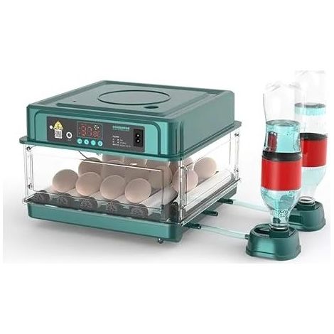 Incubateur entièrement automatique, incubateur pour 10 à 36 œufs avec rotation automatique des œufs et humidification automatique, incubateur avec indicateur d'humidité pour poulets, canards, oies et