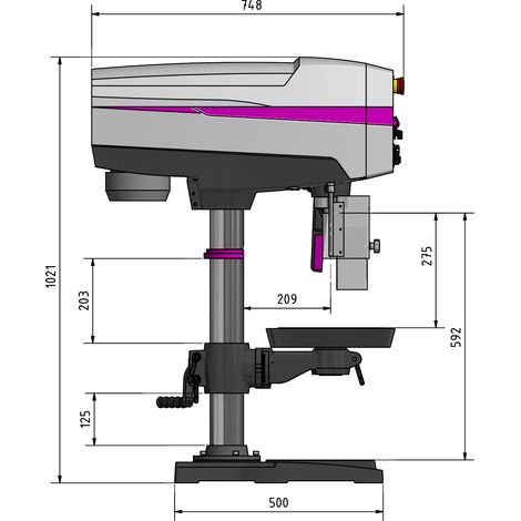 Tischbohrmaschine DP 26T 400V 25mm MK3 200-2400min-¹ OPTI-DRILL (1/5)