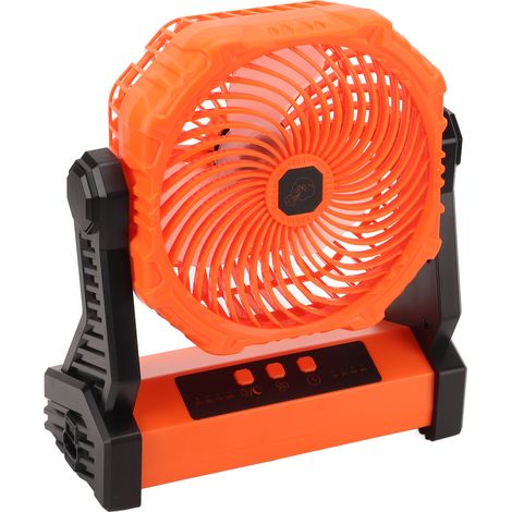 Campingventilator mit 3 Geschwindigkeitsstufen, 3 Flügeln, USB-Ladefunktion, 10.000 mAh Akku, 270° Schwenkbereich, ideal für Camping, Picknicks und Reisen. (1/5)